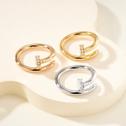 [LORA] JUSTE RING 2.6MM HALF DIAMOND