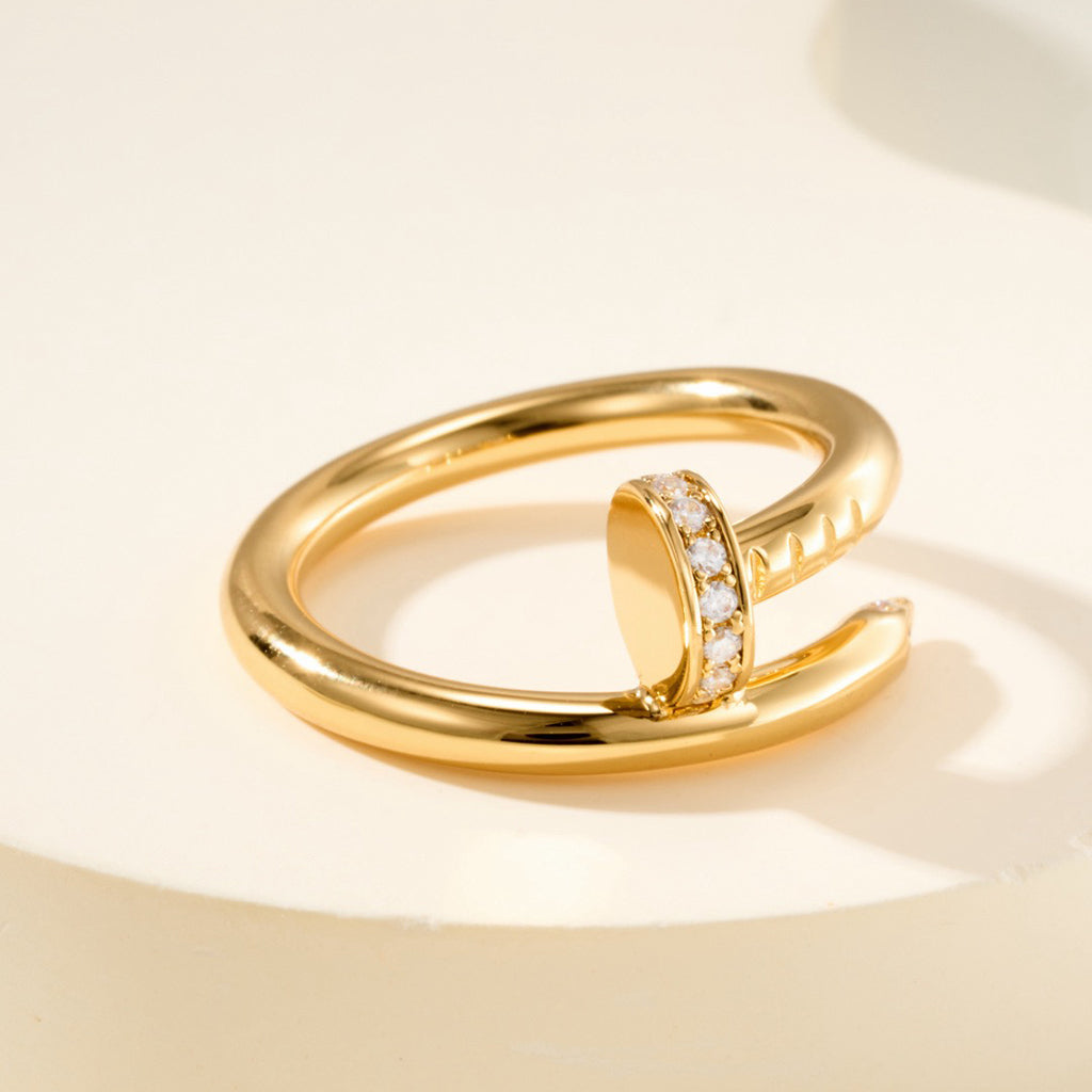 [LORA] JUSTE RING 2.6MM HALF DIAMOND