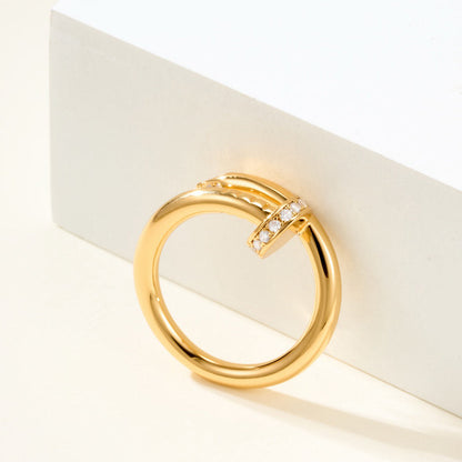 [LORA] JUSTE RING 2.6MM HALF DIAMOND