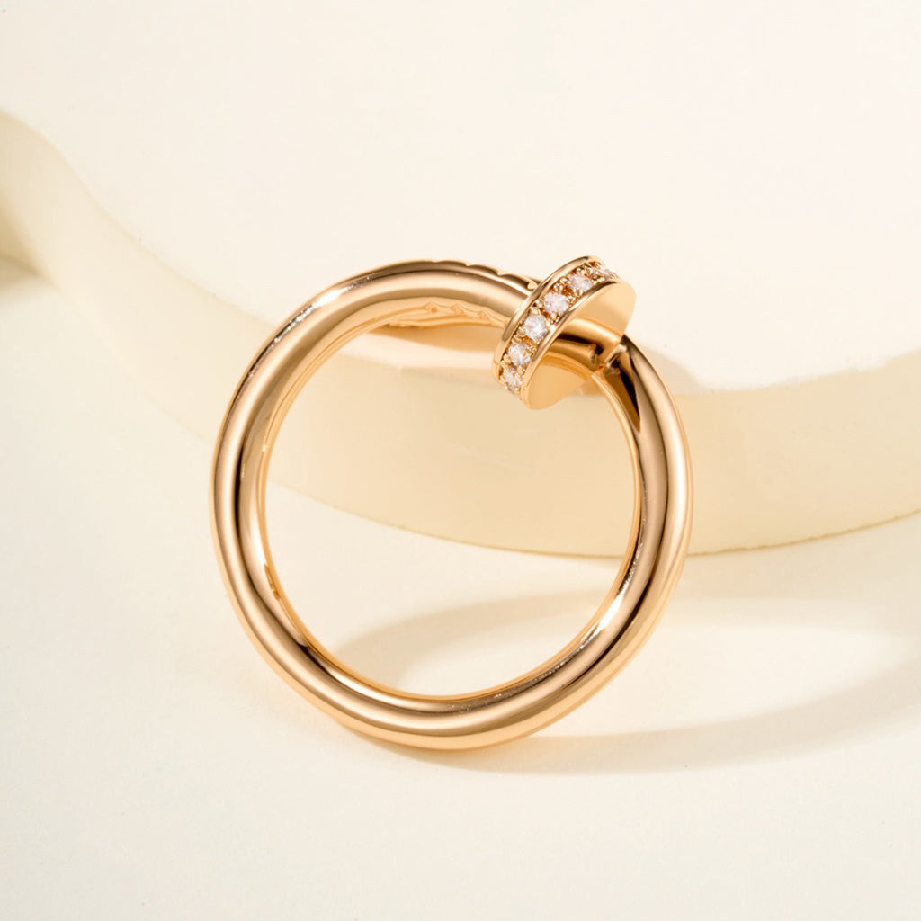 [LORA] JUSTE RING 2.6MM HALF DIAMOND