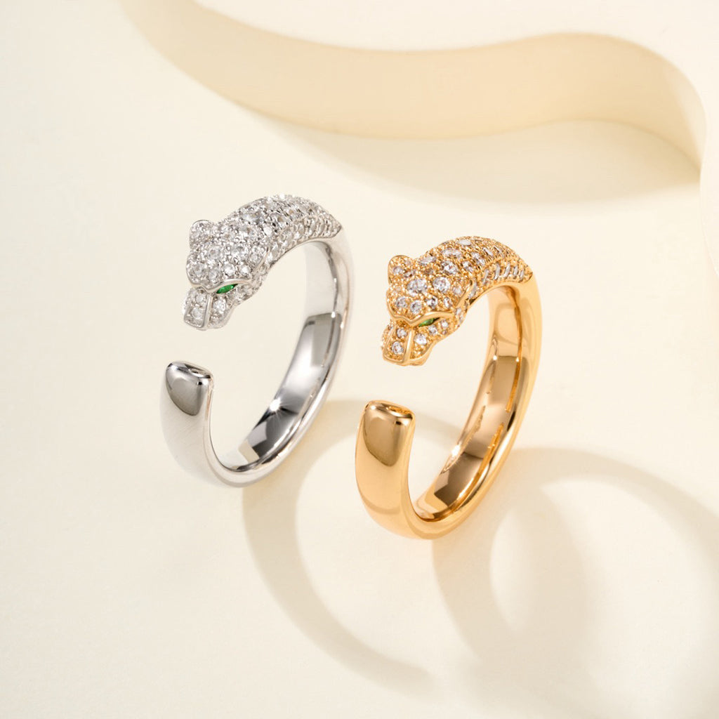 [LORA] PANTHERE HALF DIAMOND SMALL RING