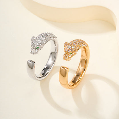[LORA] PANTHERE HALF DIAMOND SMALL RING