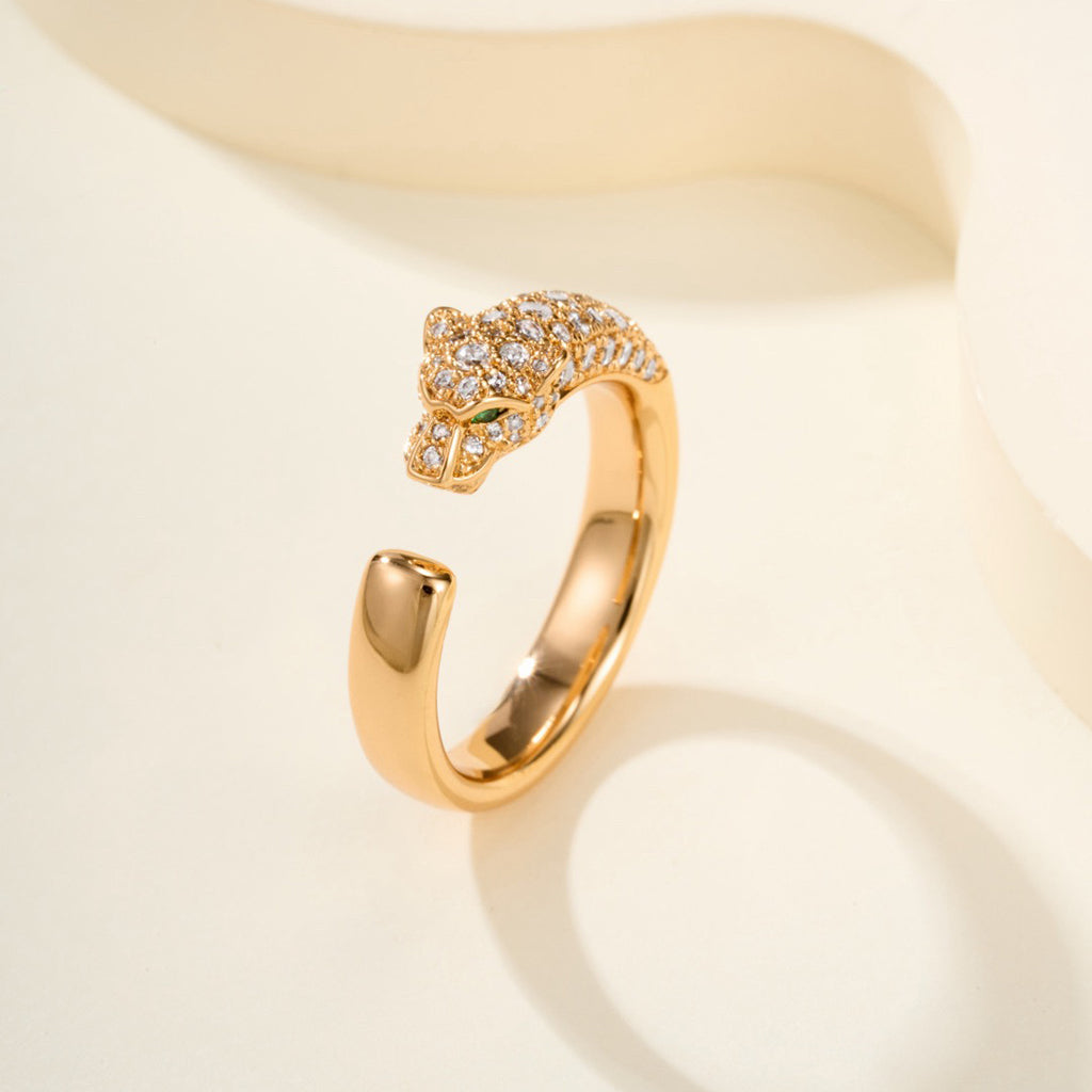 [LORA] PANTHERE HALF DIAMOND SMALL RING