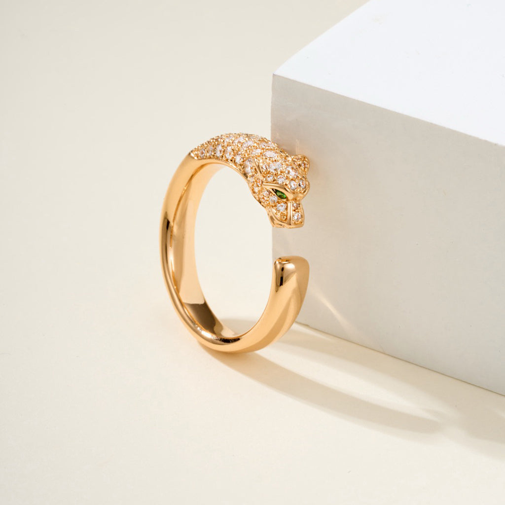 [LORA] PANTHERE HALF DIAMOND SMALL RING