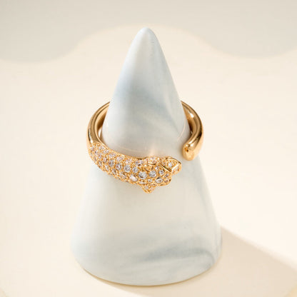 [LORA] PANTHERE HALF DIAMOND SMALL RING