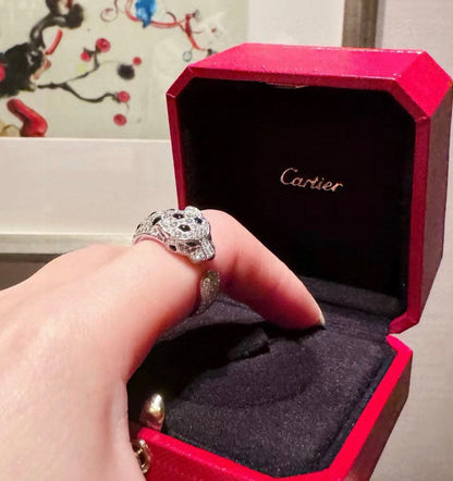 [LORA] PANTHERE SPOTTED FULL DIAMOND MEDIUM RING
