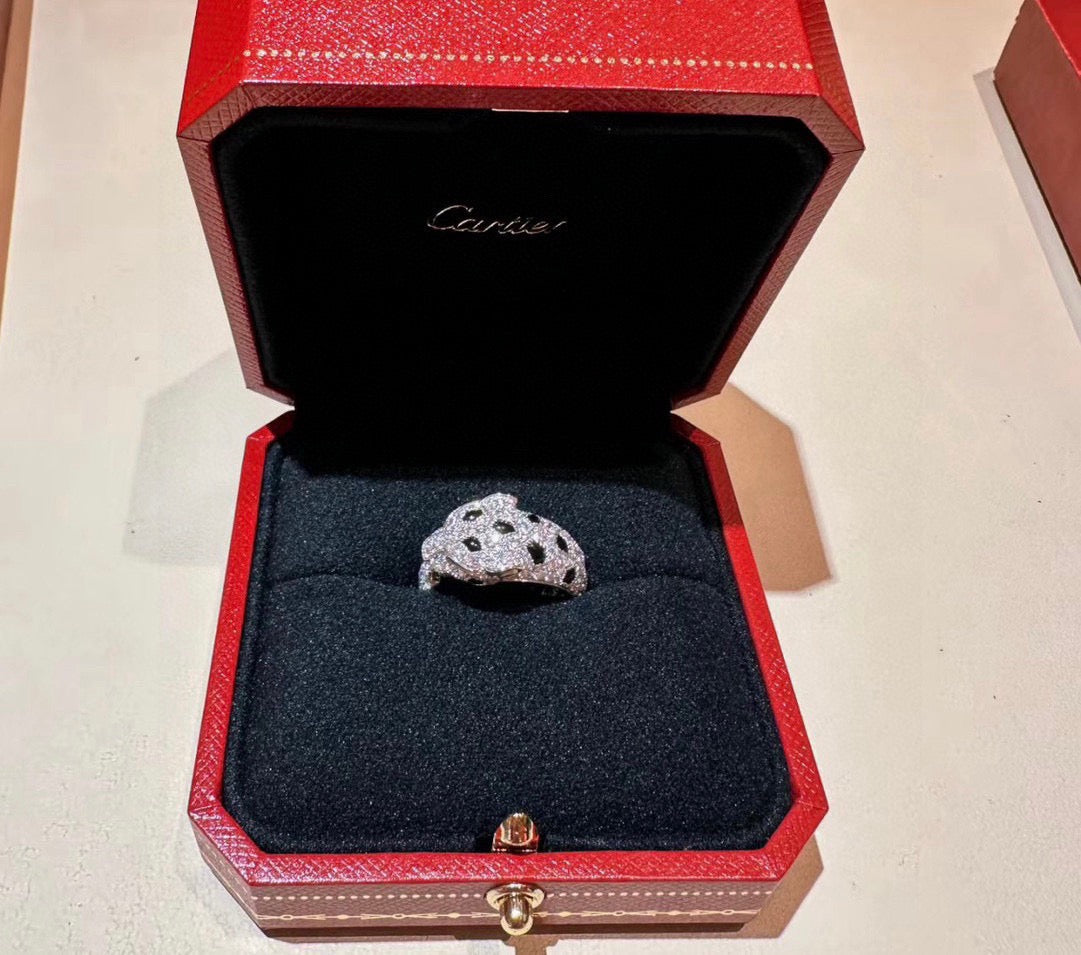 [LORA] PANTHERE SPOTTED FULL DIAMOND MEDIUM RING