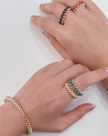 [LORA] CLASH 7.9MM AGATE CHALCEDONY RING