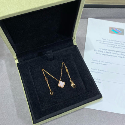 [LORA]CLOVER 15MM PINK MOTHER-OF-PEARL SINGLE FLOWER NECKLACE