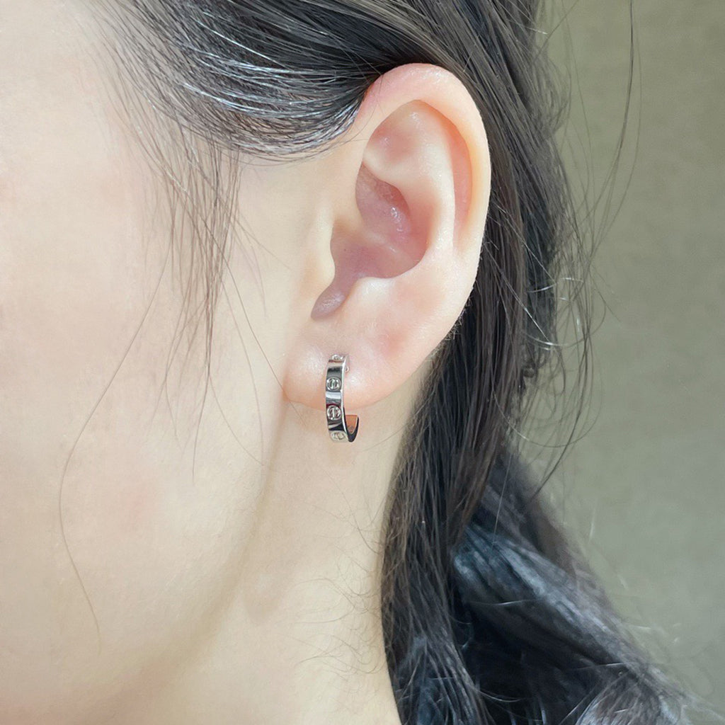 [LORA] LOVE EARRINGS 2.65 MM NO DIAMOND SMALL