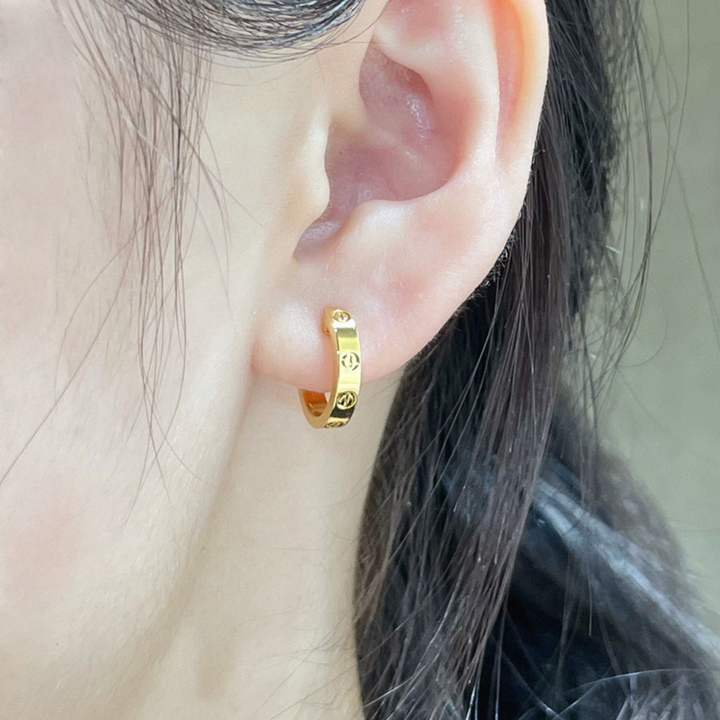 [LORA] LOVE EARRINGS 2.65 MM NO DIAMOND SMALL