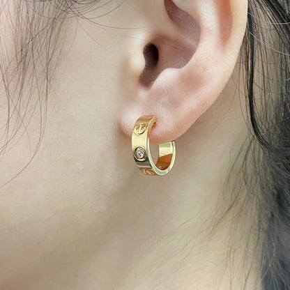 [LORA] LOVE EARRINGS 5.7MM 2 DIAMONDS