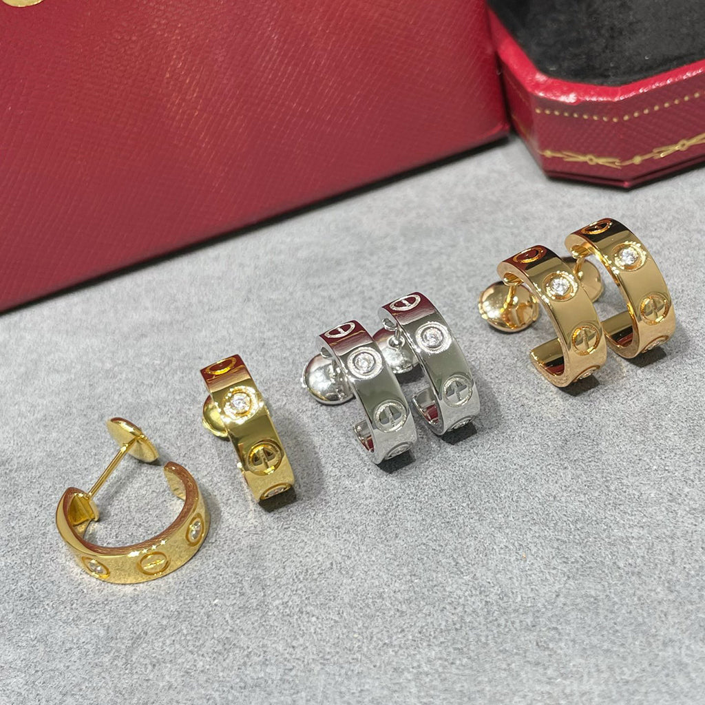 [LORA] LOVE EARRINGS 5.7MM 2 DIAMONDS