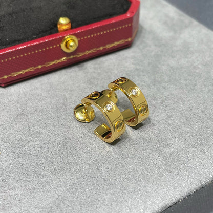 [LORA] LOVE EARRINGS 5.7MM 2 DIAMONDS