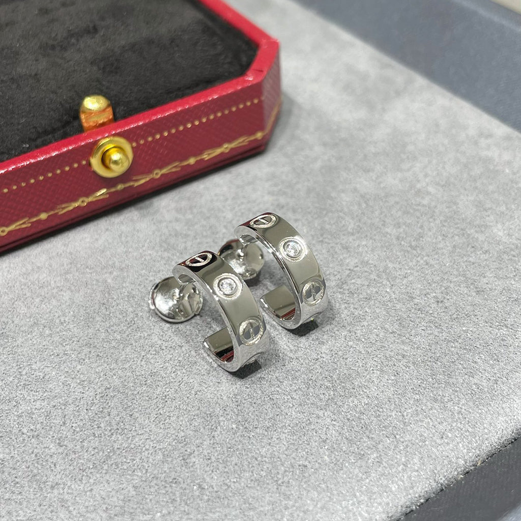 [LORA] LOVE EARRINGS 5.7MM 2 DIAMONDS