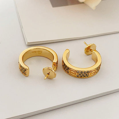 [LORA] LOVE 5.5MM DIAMOND PAVED EARRINGS