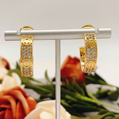 [LORA] LOVE 5.5MM DIAMOND PAVED EARRINGS