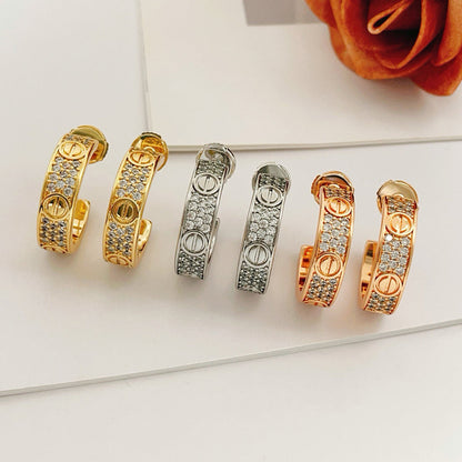 [LORA] LOVE 5.5MM DIAMOND PAVED EARRINGS