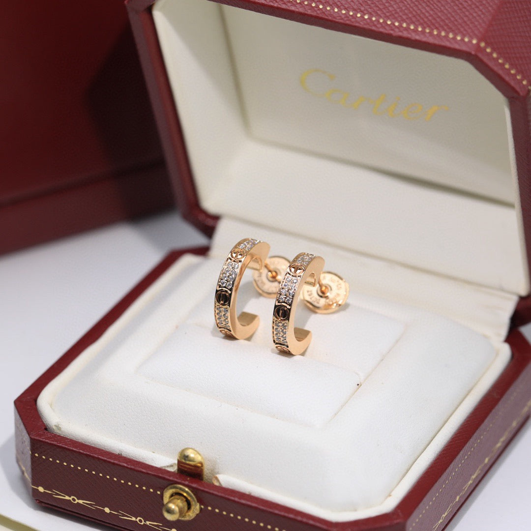[LORA] LOVE 5.5MM DIAMOND PAVED EARRINGS
