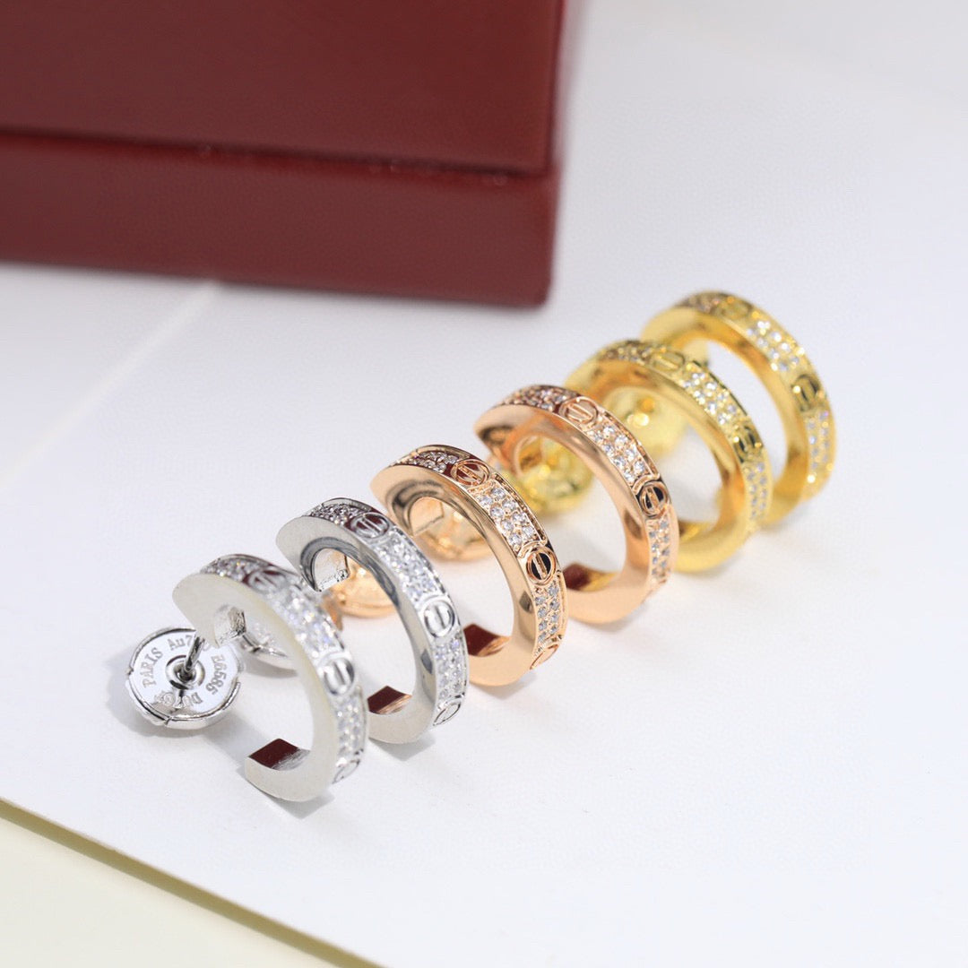[LORA] LOVE 5.5MM DIAMOND PAVED EARRINGS