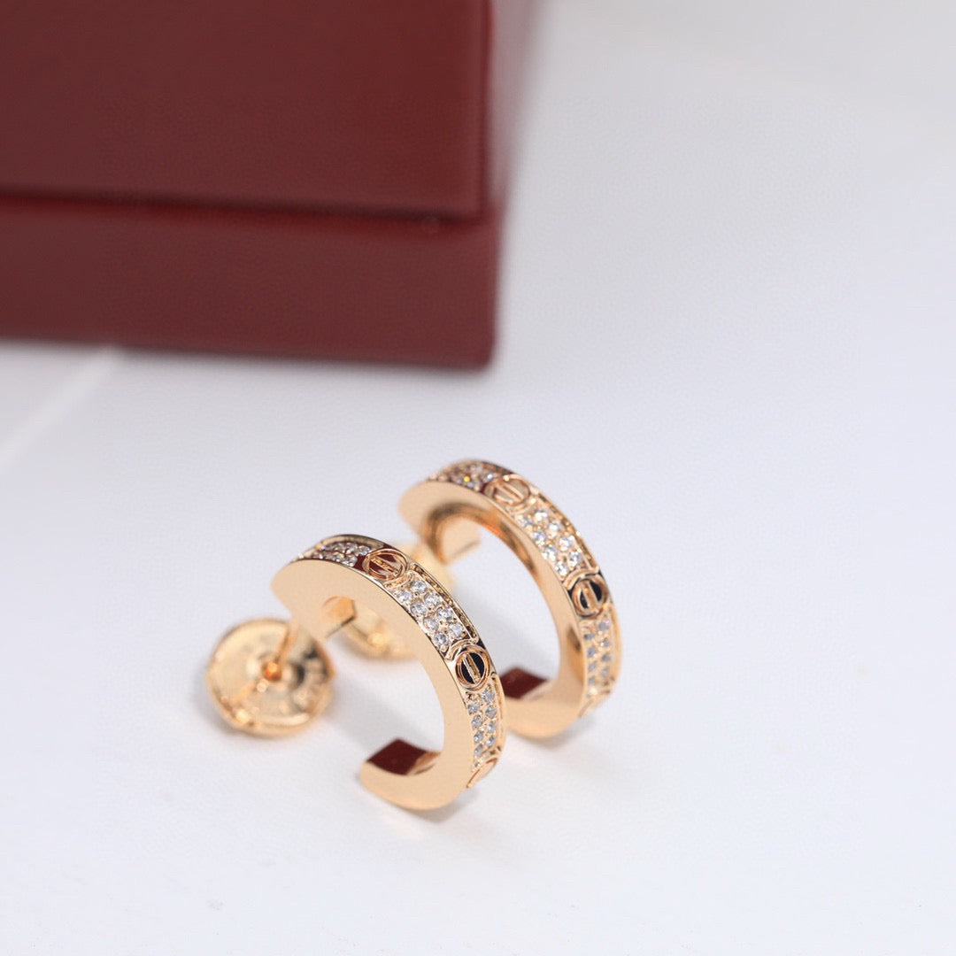 [LORA] LOVE 5.5MM DIAMOND PAVED EARRINGS
