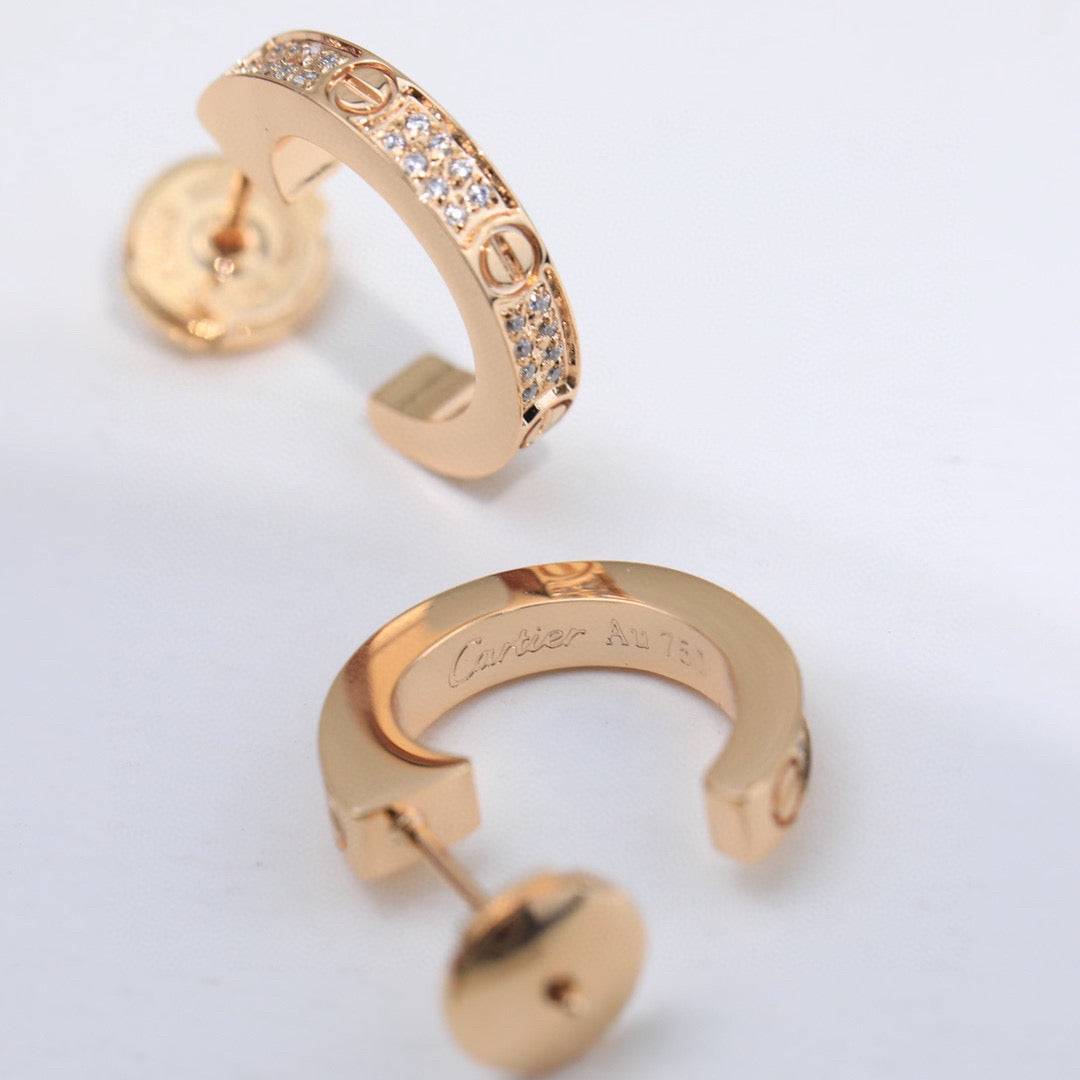 [LORA] LOVE 5.5MM DIAMOND PAVED EARRINGS