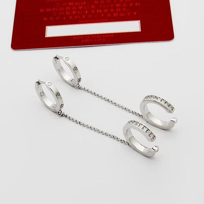 [LORA] LOVE 3.0MM HALF DIAMOND EARRINGS