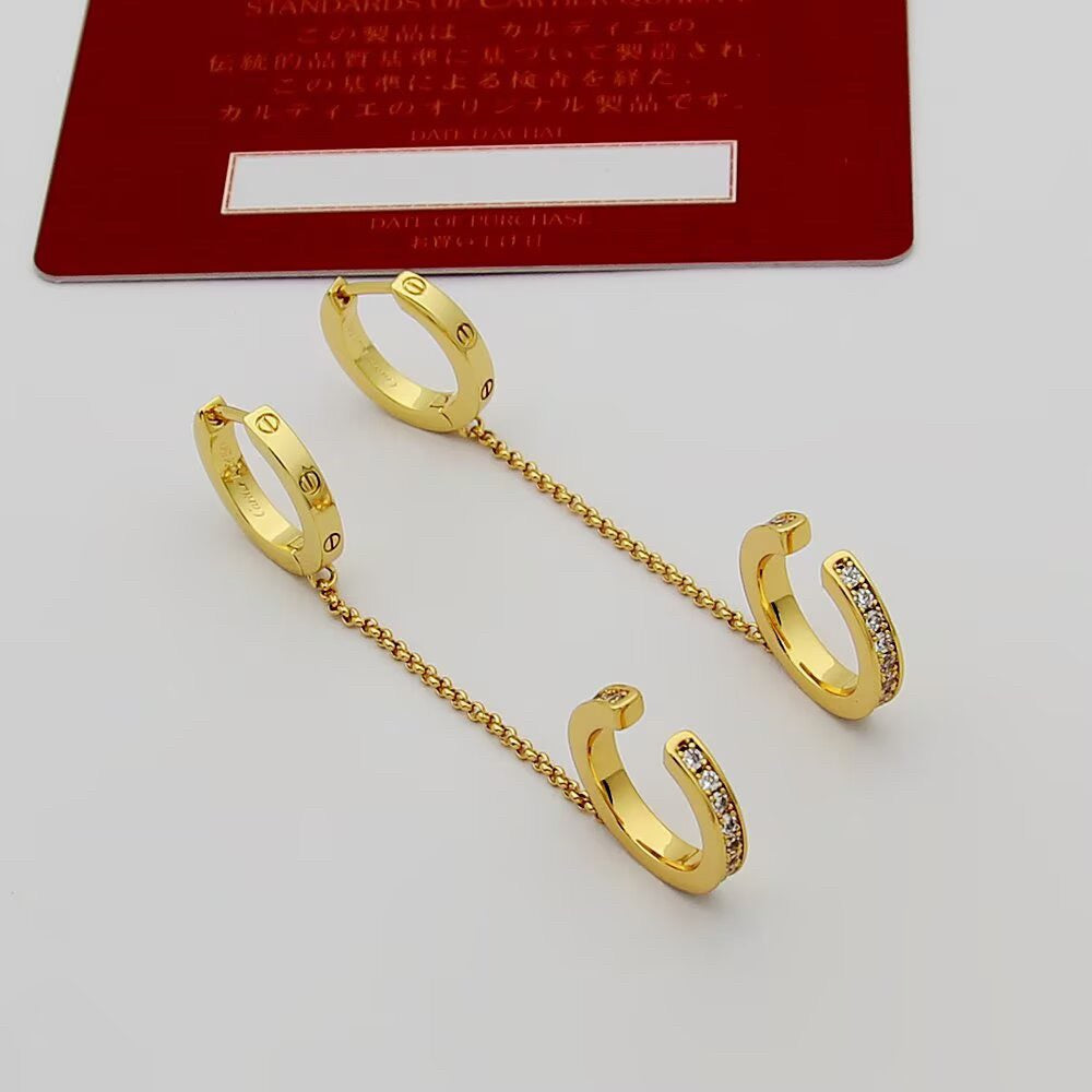 [LORA] LOVE 3.0MM HALF DIAMOND EARRINGS