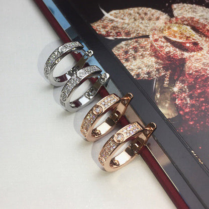 [LORA] LOVE 5.5MM DIAMOND PAVED EARRINGS