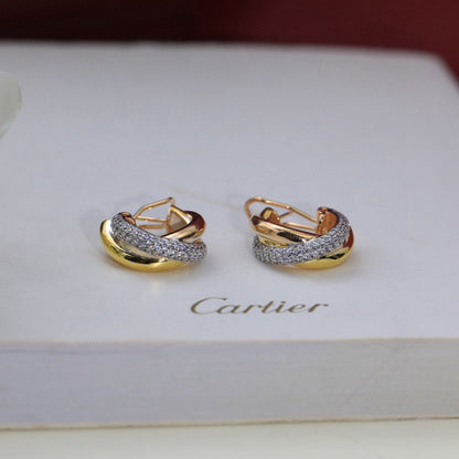[LORA] TRINITY HALF DIAMOND  CLASSIC EARRINGS