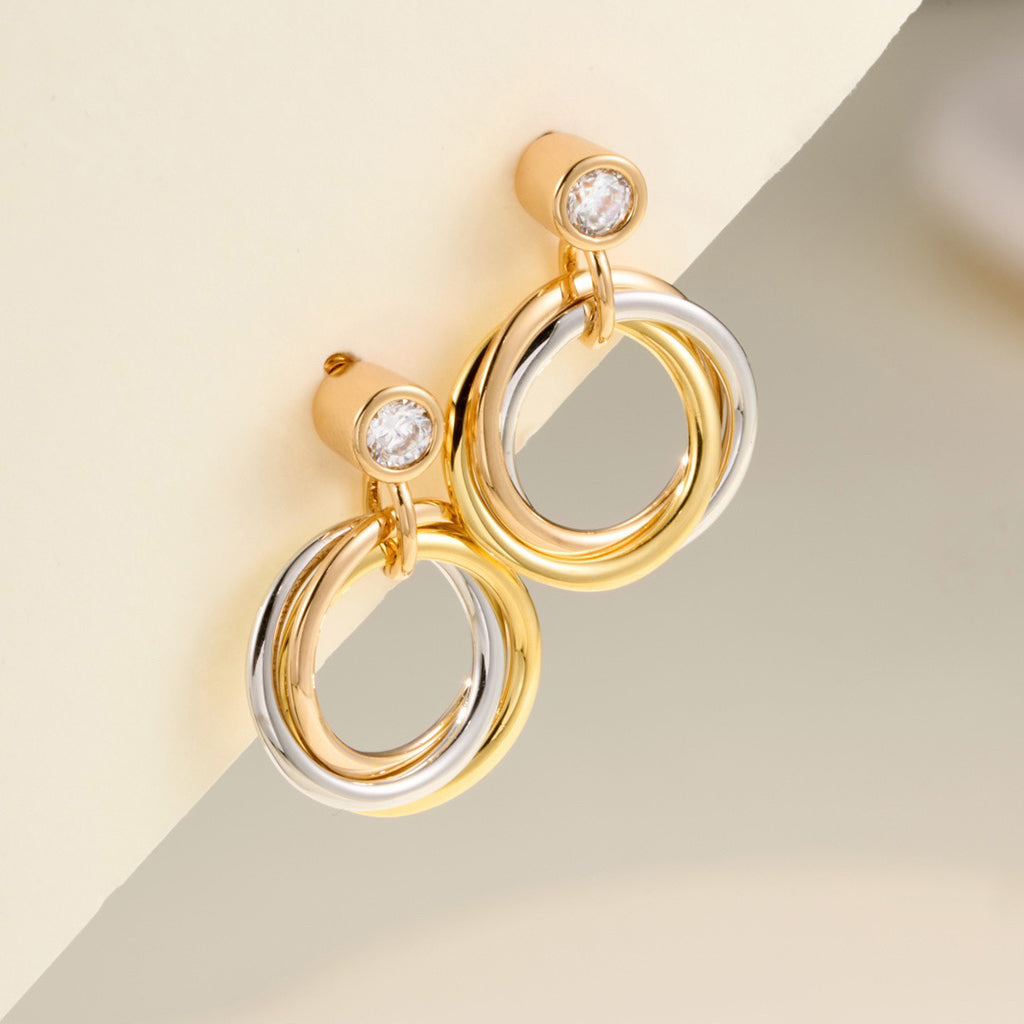 [LORA] TRINITY ON DIAMOND  EARRINGS