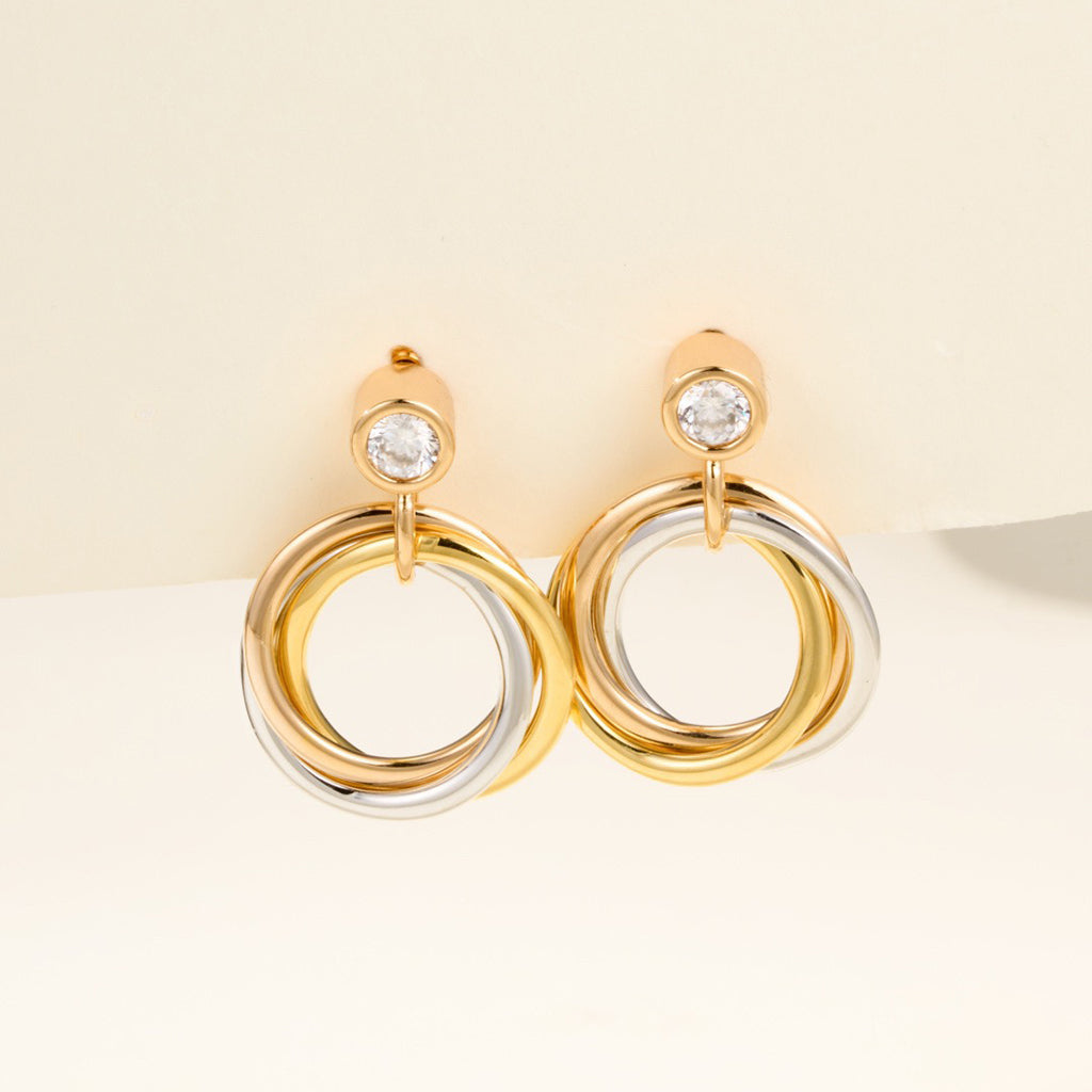 [LORA] TRINITY ON DIAMOND  EARRINGS
