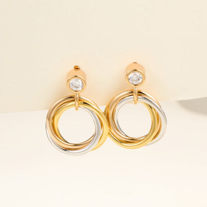 [LORA] TRINITY ON DIAMOND  EARRINGS
