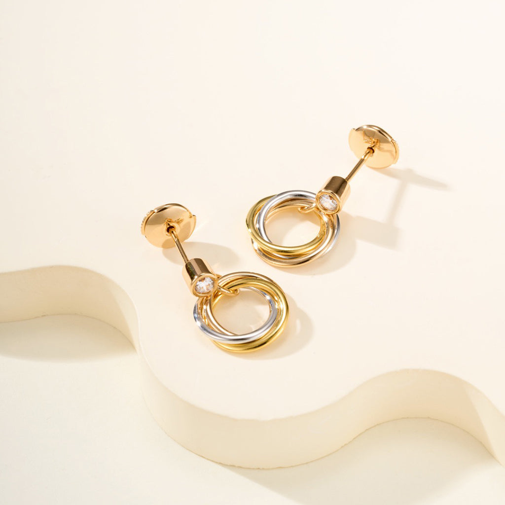 [LORA] TRINITY ON DIAMOND  EARRINGS