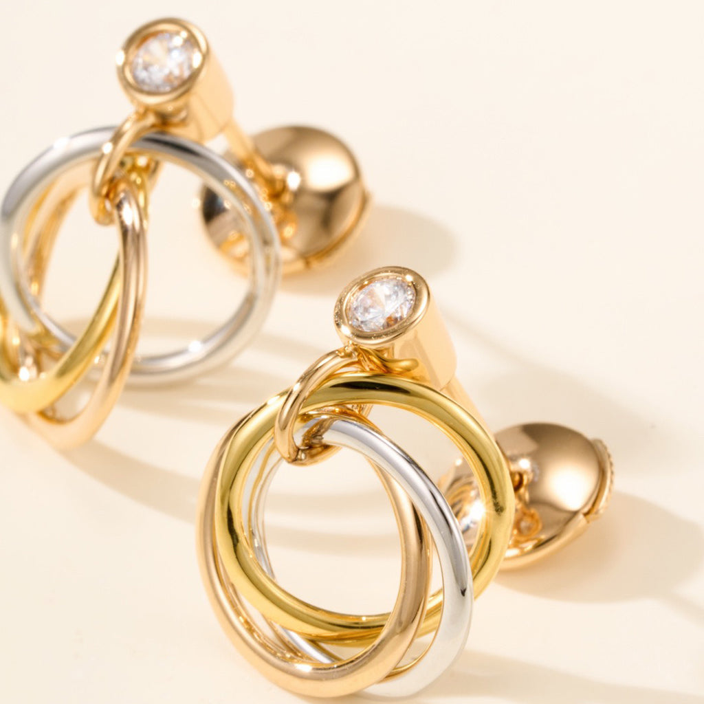 [LORA] TRINITY ON DIAMOND  EARRINGS