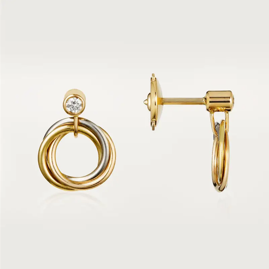 [Lora] TRINITY ON DIAMOND  EARRINGS