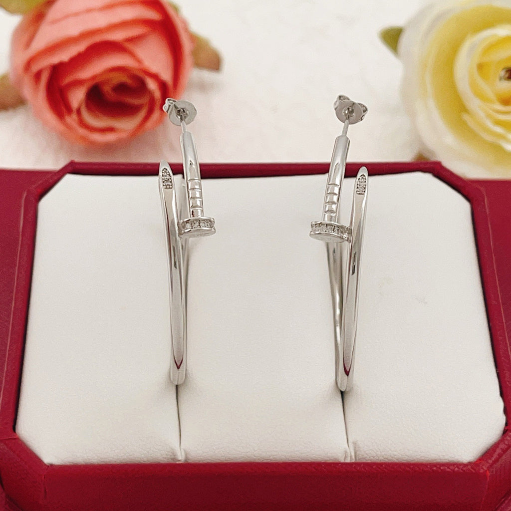 [LORA] JUSTE HALF DIAMOND LARGE EARRINGS