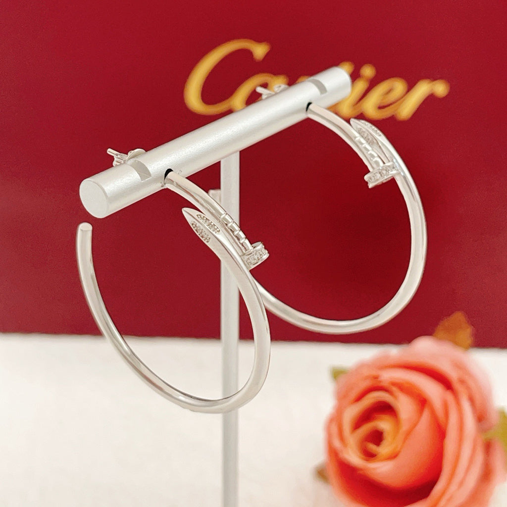 [LORA] JUSTE HALF DIAMOND LARGE EARRINGS