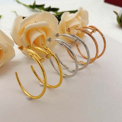 [LORA] JUSTE HALF DIAMOND LARGE EARRINGS
