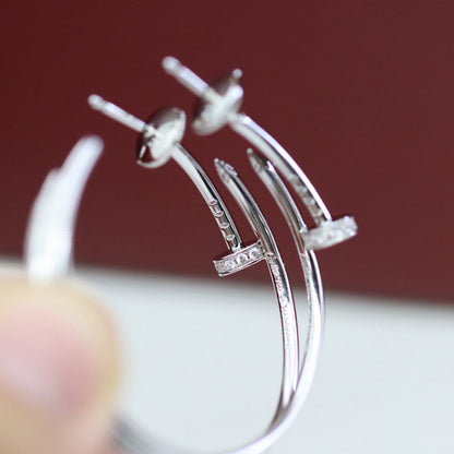 [LORA] JUSTE HALF DIAMOND LARGE EARRINGS