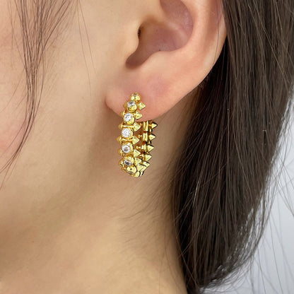 [LORA] CLASH FULL DIAMOND MEDIUM EARRINGS