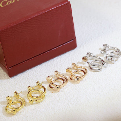 [LORA] JUSTE NO DIAMOND DOUBLE EARRINGS