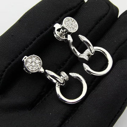 [LORA] JUSTE HALF DIAMOND DOUBLE EARRINGS
