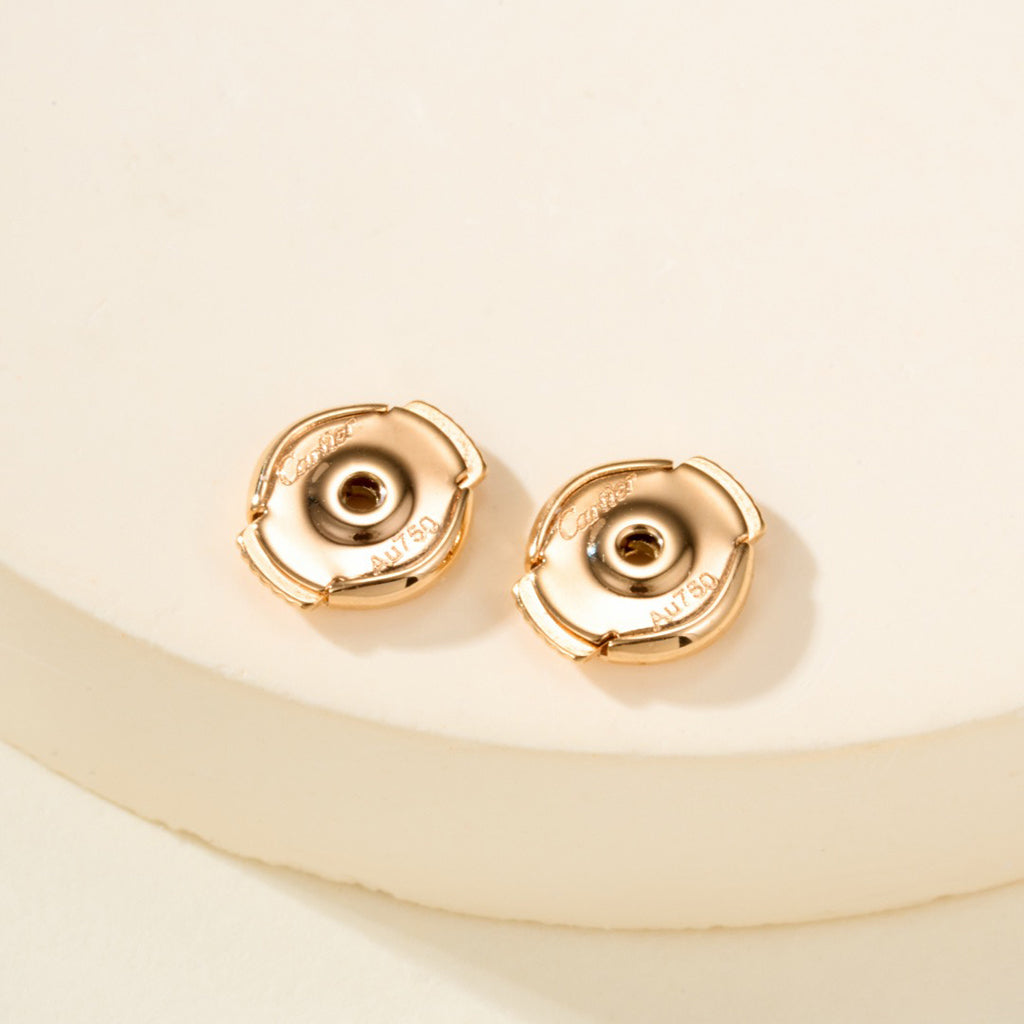 [LORA] JUSTE HALF DIAMOND DOUBLE EARRINGS