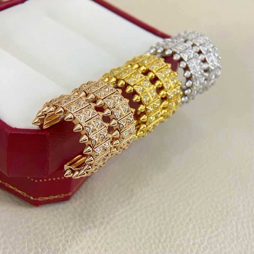 [LORA] CLASH 9.2MM FULL DIAMOND DOUBLE ROW EARRINGS
