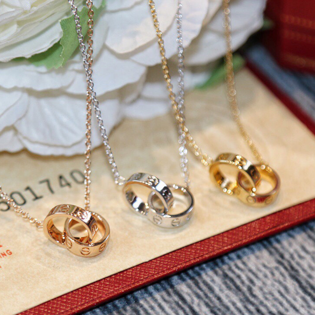 [LORA] LOVE DOUBLE RING NECKLACE