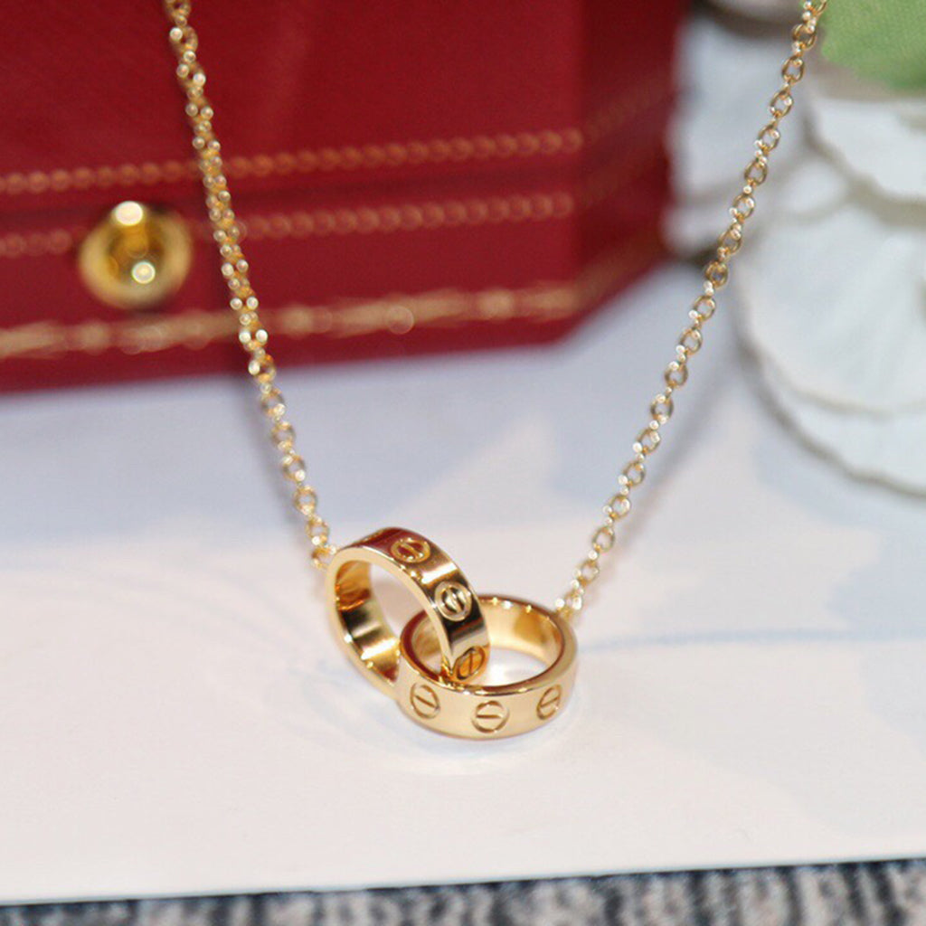 [LORA] LOVE DOUBLE RING NECKLACE
