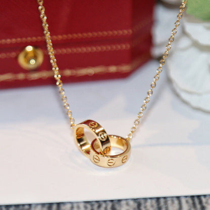 [LORA] LOVE DOUBLE RING NECKLACE