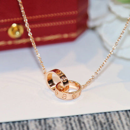 [LORA] LOVE DOUBLE RING NECKLACE