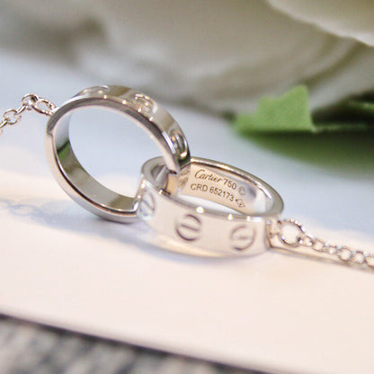 [LORA] LOVE DOUBLE RING NECKLACE